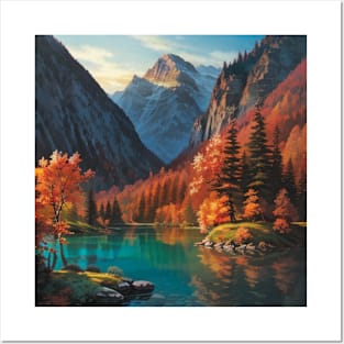 Lovely Mountain Lake in Late Fall Posters and Art